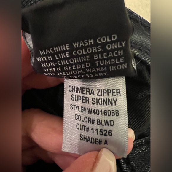 Hudson Chimera Zipper Ankle Super Skinny Jeans - Dark Wash - Size 28 - Picture 6 of 9